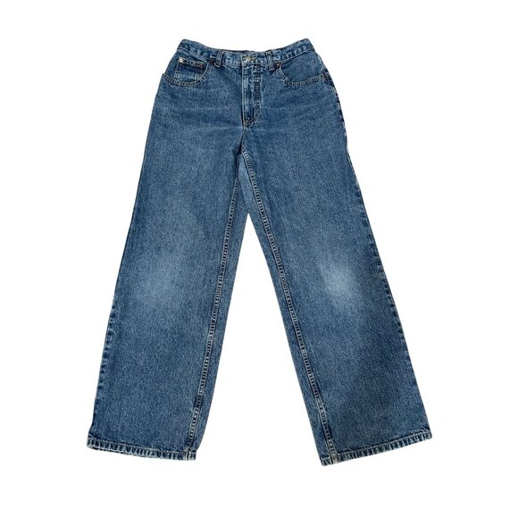 VTG Ellemenno High Rise Wide Leg Jean Juniors 9 Medium Wash 100% Cotton 90s - Picture 1 of 9